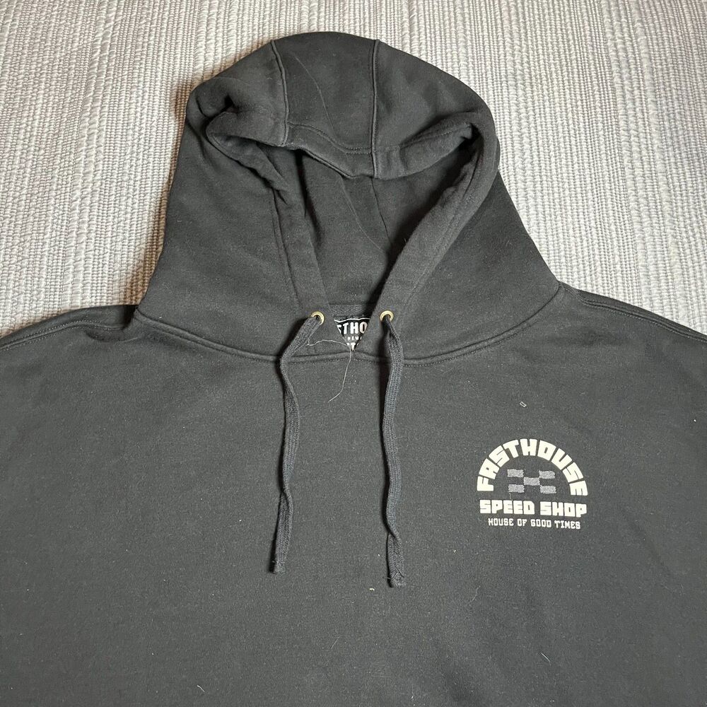 Fasthouse Speed Shop Iron Steed Hoodie‎ Black 3XL Pullover Graphic Moto - Picture 3 of 12